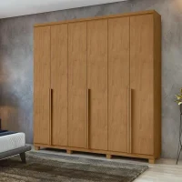 Alonzo armoires 6 portes Amendoa Clean – avec pieds