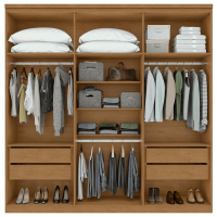 Alonzo armoires 6 portes Amendoa Clean – avec pieds