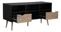 Monteno meuble tv L120 cm contemporain Noir chêne – Image 3