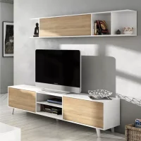 DENNIS Meuble Tv + avec Etagere murale