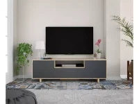 Célia meuble tv gris chene L160 cm