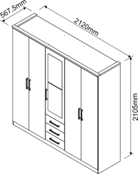 MIAMI Armoire / IMBUIA CL/OFF BLANC – Image 3