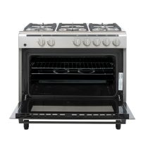 Cuisinière à gaz Vestfrost argentée 90 x 60 TB96G STD, 5 brûleurs + four. – Image 3